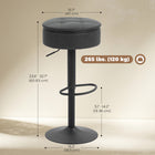 HOMCOM Swivel Bar Stools with Storage and Footrest - Black - 2 Pack-Height adjusts with 360° swivel for flexibility
