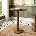 Modway Neo 31" Round Indoor/Outdoor Patio Wood Bar Table - Cocoa Brown-Double Lip Edge