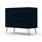 Manhattan Comfort Rockefeller 35.24" Mid-Century Modern Dresser - Tatiana Midnight Blue-17.52" L x 35.24" W x 30.15" H