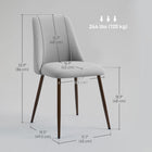 HOMCOM Dining Chairs with Velvet-touch Upholstery Accent - Grey - Set of 6-Adjustable foot pads keep chairs stable and balanced on uneven floors