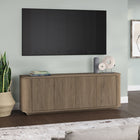 Hudson&Canal Canton TV Stand for TV's up to 75" - Antiqued Grey Oak-Features easy assembly