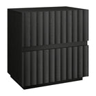 Hudson&Canal Jaylen Rectangular Fluted Nightstand - 24" W - Black Grain-Modern contemporary design for your bedroom, guest suite, or anywhere you need a little extra storage