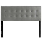 Modway Emily Biscuit Tufted Performance Velvet King Headboard - Grey-Height Adjustable from 45" - 52.5"