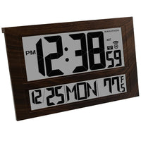 Marathon Commercial Grade Jumbo Atomic Wall Clock with 6 Time Zones - Indoor Temperature & Date - Wood Tone (CL030025WD)-Self-setting/adjusting using radio frequencies broadcast from NIST's Colorado Atomic Clock