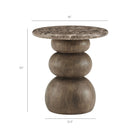Modway Pietra Indoor/Outdoor Round Side Table - Dark Emperador Marble-Faux Emperador Marble Top