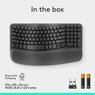 Logitech Wave Keys Wireless Ergonomic Keyboard with Cushioned Palm Rest - Graphite-10