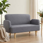 HOMCOM 2 Seater Sofa Couch with Thick Padding and Wood Legs - Grey-Velvet-feel fabric is gentle on the skin
