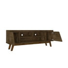 Manhattan Comfort Marcus 62.99" Mid-Century Modern TV Stand - Rustic Brown -Includes 5 Fixed Shelves