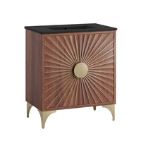 Modway Daylight 30" Bathroom Vanity - Black/Walnut-Modern Bathroom Vanity Cabinet