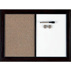 Quartet Combination Board - Bulletin and Magnetic Dry-Erase - Espresso Frame 24" x 36"-Contemporary colour and design to complement any decor