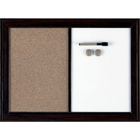 Quartet Combination Board - Bulletin and Magnetic Dry-Erase - Espresso Frame 24" x 36"-Contemporary colour and design to complement any decor