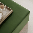 Modway Tilden Large 28" Square Performance Velvet Upholstered Ottoman - Moss Green/Natural-Non-Marking Foot Glides