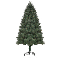 HOMCOM 6' Artificial Christmas Tree with Realistic Branch Tips Green-Adds a magical and festive touch to your home with a fantastic Christmas tree 