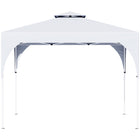 Outsunny 10 ft W x 10 ft L Pop Up Canopy with 2 Tier Vented Roof Carrying Bag - White-Ideal for weddings, outdoors parties and more