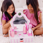 Melissa & Doug Wooden Beauty Salon Play Set with Vanity and Accessories - 18 Pieces-Makes a great gift for preschoolers, ages 3 to 6, for hands-on, screen-free play