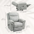 HOMCOM Manual Recliner with Vibration Massage and Side Pockets - Grey-Pocket spring system with serpentine springs and elastic bands for added stretch and bounce