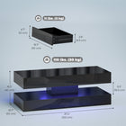 HOMCOM High Gloss Coffee Table with Adjustable LED Light - High Gloss Black-Two smooth-glide drawers help reduce living room clutter