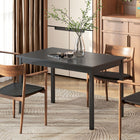 HOMCOM Farmhouse Kitchen Table with Wood Frame for Dining Room - Black-Four-seater size, great for your kitchen and dining spaces