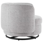 Modway Relish Upholstered Fabric Swivel Chair - Black Light Grey-Metal Swivel Base