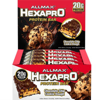 Allmax Hexparo Bars Chocolate Chip Cookie Dough Protein Bars - 12 Pack-Allmax Hexapro Protein Bars Chocolate Chip Cookie Dough Tray