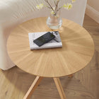 Modway Crossroads 24" Round Wood Side Table - Oak-Unique Intersecting Base