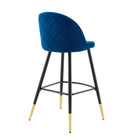 Modway Cordial Performance Velvet Bar Stools - Navy - Set of 2-Assembly Required