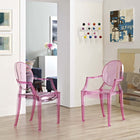 Modway Casper Dining Armchairs - Pink - 2 Pack-Stackable