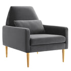 Modway Liliana Performance Velvet Armchair - Charcoal-Retro Modern Armchair