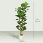 HOMCOM 5' Faux Fiddle Leaf Fig Tree - Green-Suitable for living rooms, bedrooms, home offices and entryways 