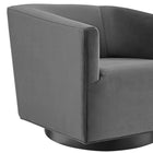 Modway Twist Accent Lounge Performance Velvet Swivel Chair - Grey-Chair Weight Capacity: 900 lb