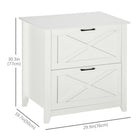 Vinsetto Vertical Filing Cabinet with Hanging Bars for A4 Size for Home Office - White-Farmhouse design matches your space and brings cohesion to your office