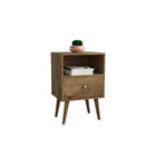 Manhattan Comfort Liberty 1.0 Nightstand, Rustic Brown (203AMC9)-Modern Nightstand for Bedroom or Living Room use.
