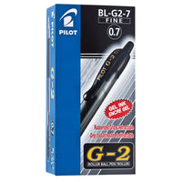 Pilot G-2 Gel Ink Roller Ball Pens Retractable Refillable - 0.7mm - Black - 12 Pack (BLG2-7-BK)  -Roller ball pen