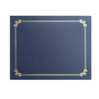 St. James Premium Double Display Certificate Holders for 8.5" x 11" Documents - Navy Blue with Gold Foil Border - 10 Pack-Classic gold foil border design for a refined, ceremonial appearance