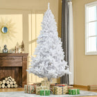 HOMCOM 7' Artificial Christmas Tree with 1230 Branch Tips - White-Features 1230 noble leaf tips which offer ample room for decoration 