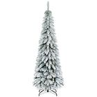 HOMCOM 6' Downswept Slim Snow-Flocked Artificial Christmas Tree with Steel Base - Green-6ft tall, providing a healthy, natural look 