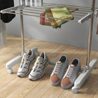 HOMCOM 3 Tier Collapsible Laundry Hanger for Indoor - White-Colour: White and Silver, 