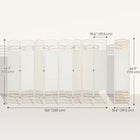 HOMCOM 8 Panel Wave Fiber Freestanding Room Divider for Home Office - White-Folding design with eight panels and nine metal hinges allows you to create a new look and save space when not in use
