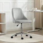 Vinsetto Vanity Office Chair with Swivel Wheels - Grey-Velvet-touch fabric is soft and chic