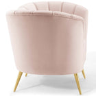 Modway Opportunity Performance Velvet Armchair - Pink-Spring Coil System