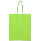 JAM Paper Glossy Gift Bags - Medium - 8" x 4" x 10" - Lime - 6 Pack (672GLlga)-Lime green