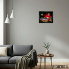 Dustin Wolf Calgary Flames Skyline - Framed Print - 20" x 16"-Ready to hang - arrives fully assembled