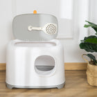 PawHut Open Top Kitty Pan Cat Litter Box with Anti-Sand Tunnel - White-no Assembly required