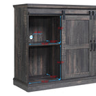 Manhattan Comfort Myrtle 60" Modern Fireplace - Black and Heavy Brown - Set of 2-10