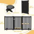 PawHut 3-Panel Foldable Dog Gate with Feet - Black-Flexible panels which can be arranged in different ways 