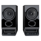 Edifier R20BT BT Multipoint Connection PC Speaker System with Built-in Sound Card and Ambient Light - Black-The 4-pole 3.5 mm headphone jack supports wired headphones, with or without a microphone, for private listening and communication