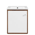 Modway Transmit 18" Wall-Mount Bathroom Vanity - Walnut/White-Mid-Century Modern Vanity