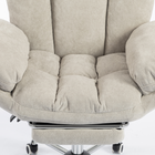 HOMCOM Criss Cross Office Chair with Footrest and Wide Seat - Light Grey-Material: Snow Flannel, Foam, Metal, Multilayer Board