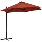 Outsunny 8.5' Offset Patio Umbrella with 360° Rotation - Wine Red-Offset cantilever umbrella provides shade and protects you from the sun