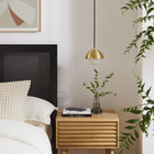 Modway Eclipse Globe Pendant Light - Brass-Metal Dome Shade